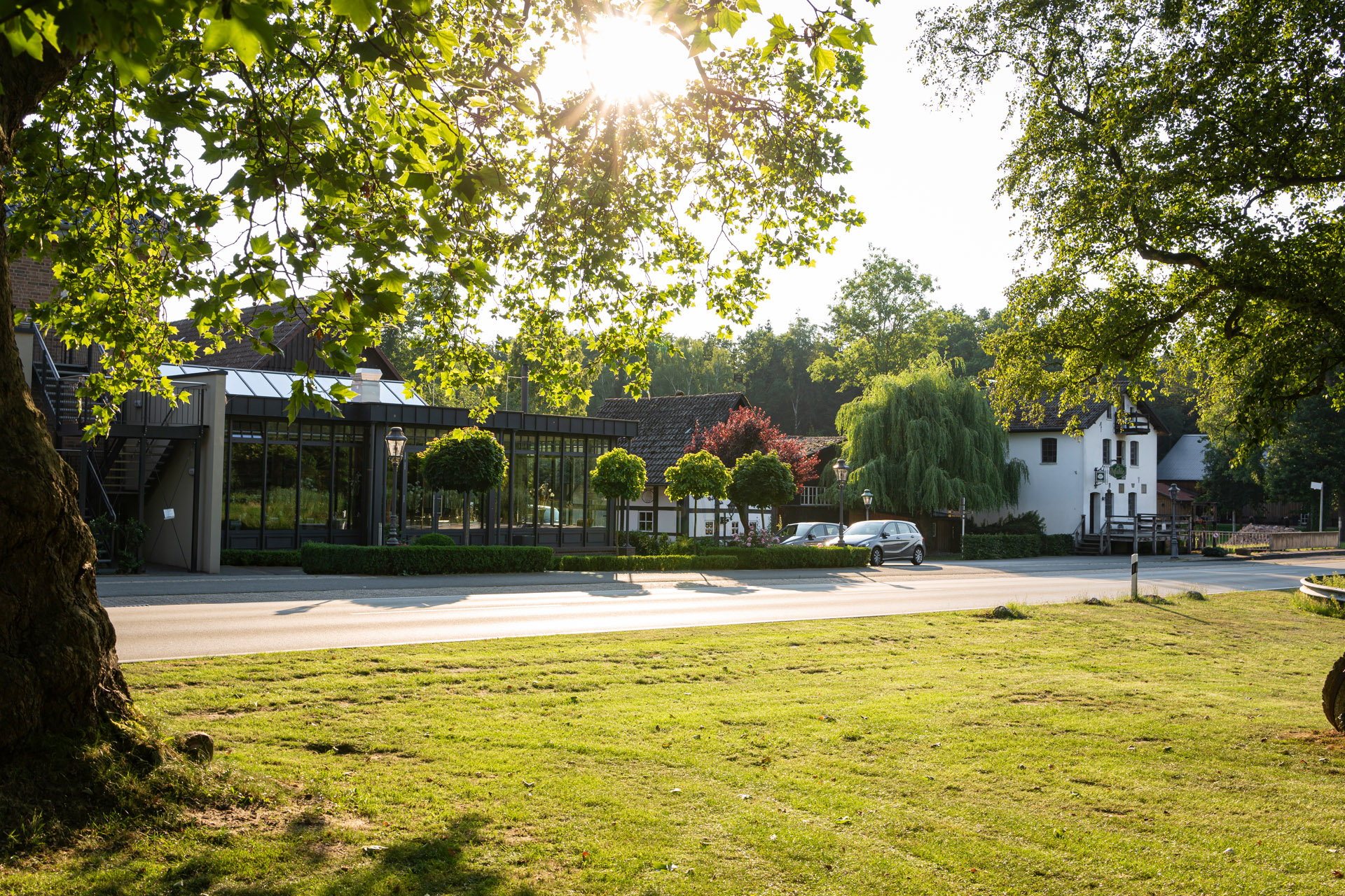 Verglaster Wintergarten auf Gut Altona mit Eichendielen