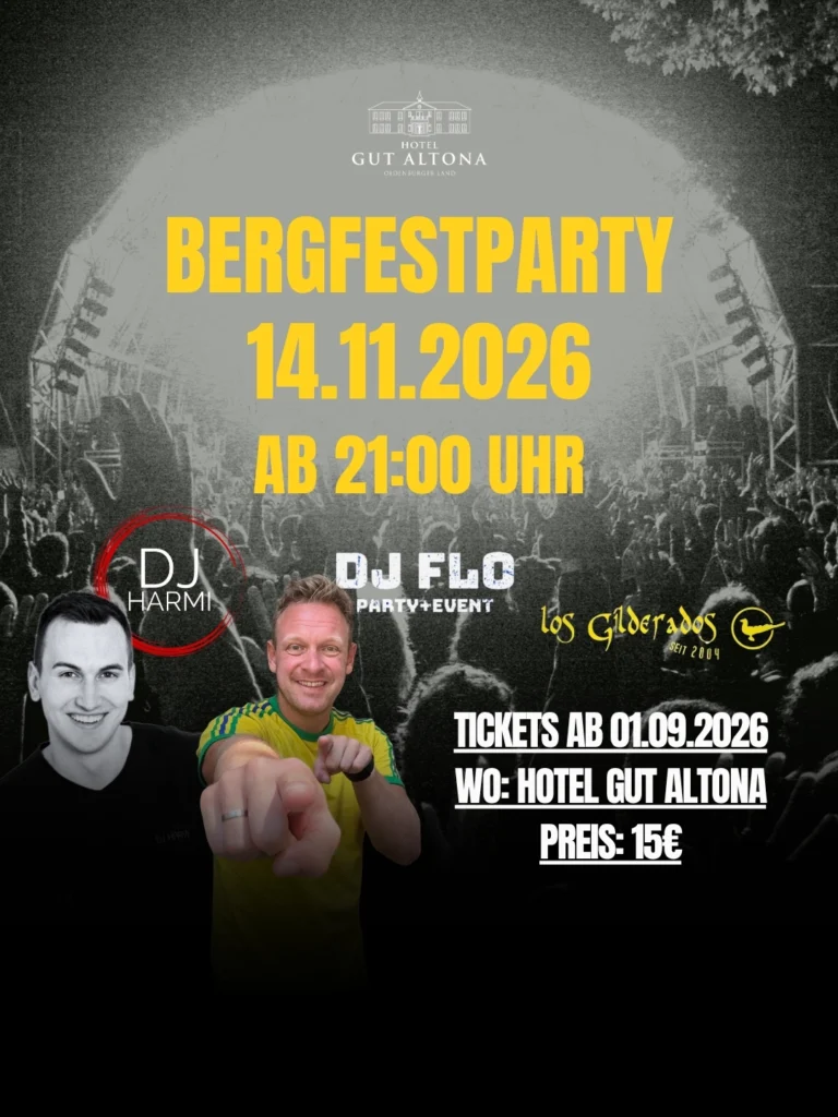Bergfestparty auf Gut Altona am 14. November 2026